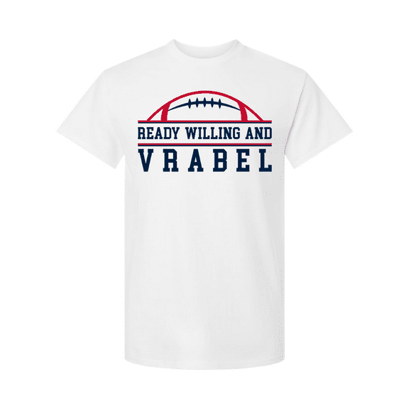 Trenz Shirt Company Mens Graphic T-Shirt - Ready, Willing, and Vrabel Football Design-White-5xl