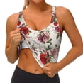 thumbnail image 3 of Uemuo Rose Flowers Pattern Women's Sports Bra - High Impact Support, Breathable, and Comfortable Athletic Bra for Running, Yoga, and Workouts, 3 of 9