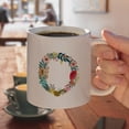 thumbnail image 4 of Letter O Floral Monogram Initial White Mug, 4 of 5
