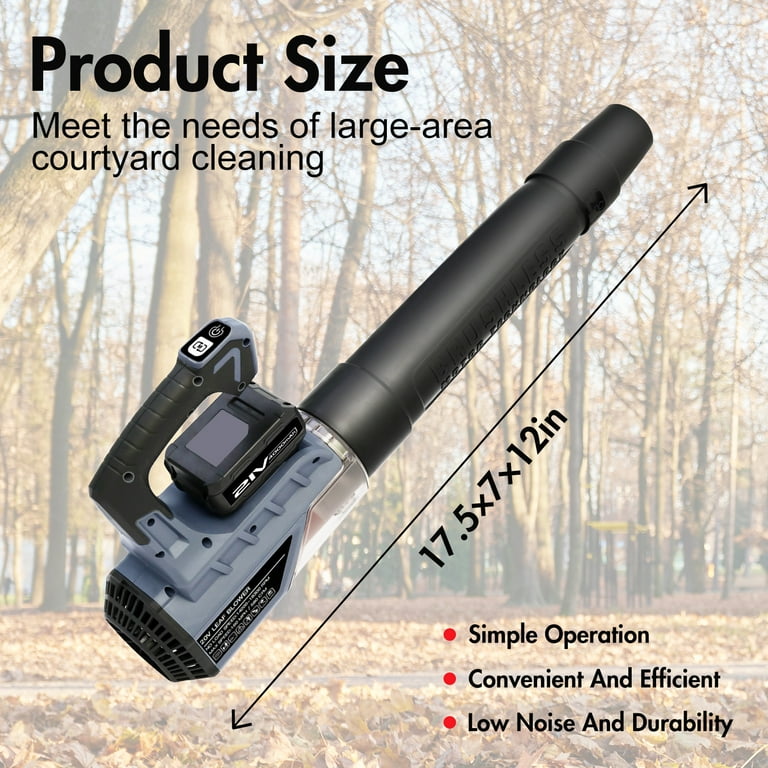 Cordless Leaf Blower 700CFM/160MPH, 2x 6.0Ah Batteries & Charger Included – 600W Turbo