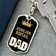 thumbnail image 6 of Kurilian Bobtail Cat Dad King Keychain Stainless Steel or 18k Gold, 6 of 10