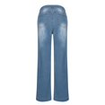 thumbnail image 4 of HOWPAY Wide Leg Jeans for Women Stretch High Waisted Elastic Drawstring Denim Pants with Pockets Baggy Lightweight Comfy Boyfriend Y2k Pants BU2 XXL, 4 of 5