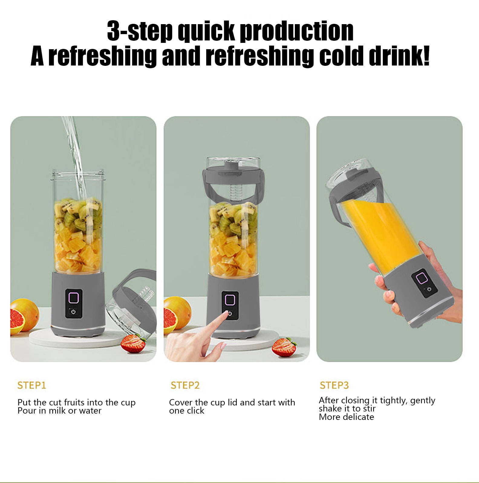 Handheld Juicer, Portable USB Rechargeable Blender, Smoothie Maker, 600ml Fruit Vegetable Juicer, Mini Home Juicer, Travel Juicer, Office Juicer, Gym Juicer, Portable Blender
