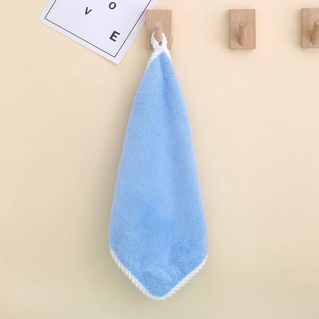 Nvzi Toallas de 6 piezas de 11,81 x 11,81 pulgadas, las toallas de mano se pueden colgar con toallas cuadradas, toallas ligeras de secado rápido para su baño (azul)