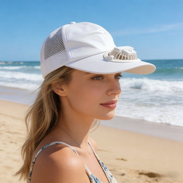 Ventilador portátil recargable por USB con 3 velocidades | Ventilador personal portátil para deportes y actividades al aire libre | Mini ventilador ajustable para protección solar y ventilación