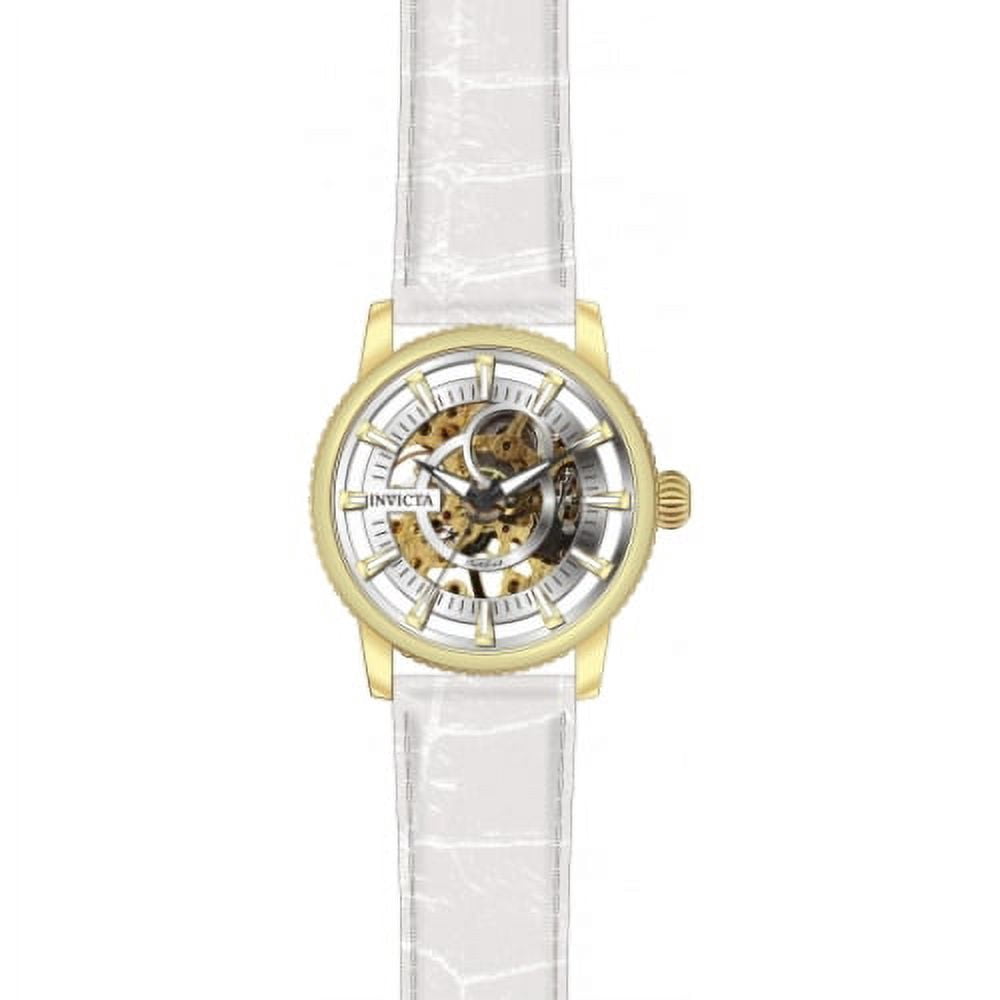 Invicta Men's 22643 Objet D Art Skeleton Dial White Leather