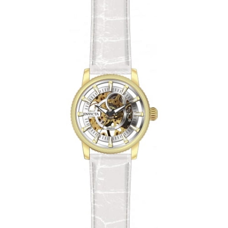 Invicta Men's 22643 Objet D Art Skeleton Dial White Leather