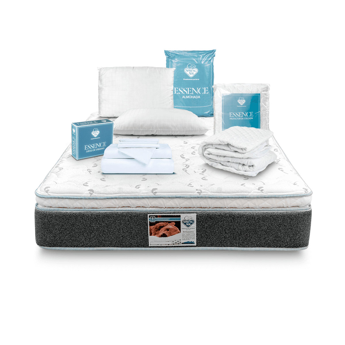 Colchon King Size Protector Almohadas Sabanas Spring Air Smith Walmart en linea