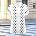 thumbnail image 5 of Dvprdro Plus Size V Neck T Shirts for Women Short Sleeve Loose Fit Polka Dots Summer Casual Tops, 5 of 8