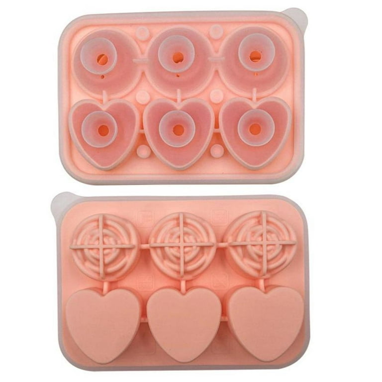 Tohuu Whiskey Ice Cubes Mold 6 Cavity Heart Rose Shape Silicone