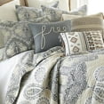 thumbnail image 3 of Levtex Home - Trevino Quilt Set - Full/Queen Quilt (88x92in.) + Two Standard Pillow Shams (20x26in.) - Paisley - Tan, Grey, Black, and White - Reversible - Cotton Fabric, 3 of 3