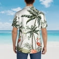 thumbnail image 6 of Kll Men'S Hawaiian Shirt Short Sleeve Button Down Beach Shirts-Flamingo Palm Trees, 6 of 8