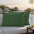 thumbnail image 5 of Pack of 2 Outdoor Pillow Covers 20x12 Inch Waterproof Dark Green Burlap Texture Throw Pillow Covers,Decorative Couch Pillow Shams Protectors Farmhouse Vintage Green Patio Pillowcases Cushion Covers, 5 of 8