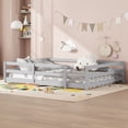 thumbnail image 3 of Sesslife Full Size Floor Bed with Door and Fence, Wood Full Floor Platform Bed with Slats, Full Montessori Bed for Boys Girls, No Box Spring Needed, Grey, 3 of 8