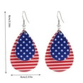 thumbnail image 2 of DQRPSEETB Small Hoops American Independence Day Flag Pattern Earrings Leather Teardrop Shape Lightweight Flag Star Shape, 2 of 4