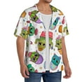 thumbnail image 2 of Gukieu Cactus And Insects Print Men's Short-sleeved Shirts, Button-down Pocket Shirts, T-shirts, Beach Vacation Travel Summer Clothing-3X-Large, 2 of 5