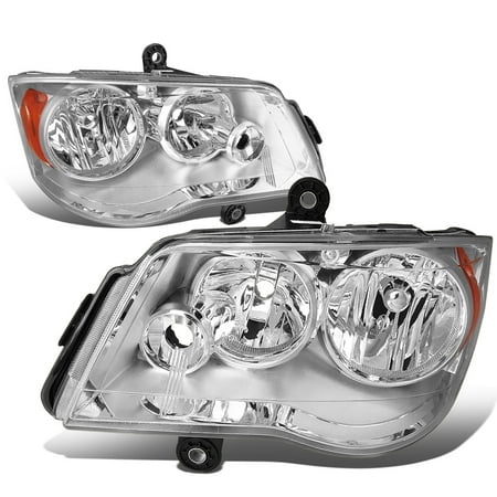 08 Dodge Grand Caravan - For 2008 to 2017 Chrysler Town & Country / Dodge Grand Caravan Headlight Chrome Housing Amber Corner Headlamp 09 10 11 12 13 14 15 16 Left+Right