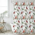 thumbnail image 6 of Cardinal Bird Shower Curtain, Waterproof Shower Curtains for Bathroom, Berry Holly Branches Winter Plants Washable Fabric Bathtub Curtain Set Bath Decor with 12 Hooks Long 72"x84", 6 of 6