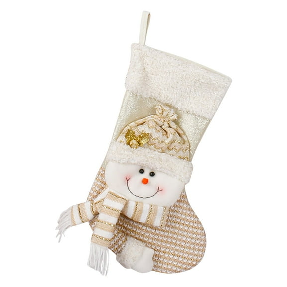 JeashCHAT Christmas Stockings with Cute 3D Snowman, 19" Xmas Party Candy/Gift Bag Socks Fireplace/Christmas Tree Hanging Stockings Ornaments
