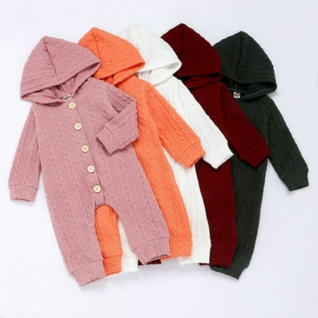 

Kid Baby Girl Boy Autumn Winter Clothes Knitted Hoodie Romper Jumpsuit Outfit