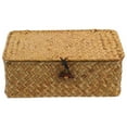 thumbnail image 1 of Panier Boîte Tressée Rangement Jacinthe Eau Main Naturel Rétro Grand Osier Rectangulaire Multifonction Design Fait Main, 1 of 6