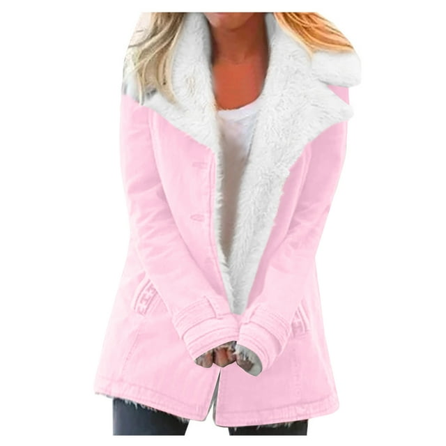 Women's Plus Size Fuzzy Jacket, Oversized Fit with Thick Sherpa Lining and Front Pockets, Cozy Loungewear for Cold Weather & Home RelaxingLight pink5XL