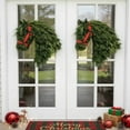 thumbnail image 4 of Handmade Horse Head Wreath – 40×30cm Rustic Equestrian Christmas Decor, Faux Greenery Holiday Door Wreath with Red Bow for Farmhouse Home, 4 of 15
