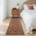 thumbnail image 2 of Hasoo Runner Rug 2x6 Non-Slip Washable Low Pile Floral Print for Kitchen Indoor Red, 2 of 5