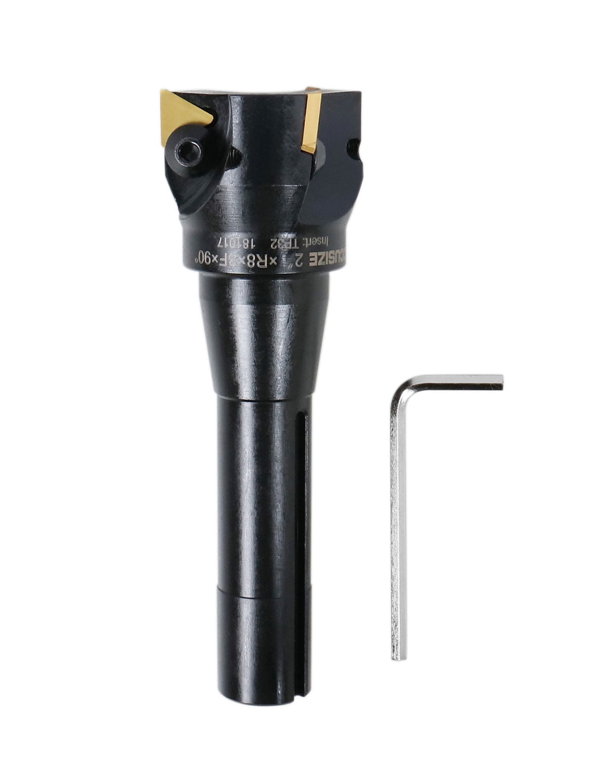 Accusize 2'' Carbide Indexable End Mill, R8 Shank, with 3 Pc Tpg 322 Inserts, 0046-0916