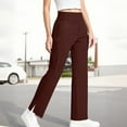 thumbnail image 2 of Hinvhai Girls Dress Work Pants High Waisted Flare Casual Slacks Stretchy Boot Cut Yoga Trousers Red 13 Years, 2 of 9