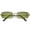 Gold / Green Gradient, variant on Classic Small Metal Rectangle Sunglasses Neutral Colored Flat Lens 54mm (Gold / Amber)