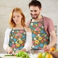 thumbnail image 5 of Pioneer Flower Floral Print Pattern Cotton Linen Apron with Pockets, Waterproof Adjustable, 33x27 Inch for Kitchen, Gardening, BBQ, Salon, 5 of 6