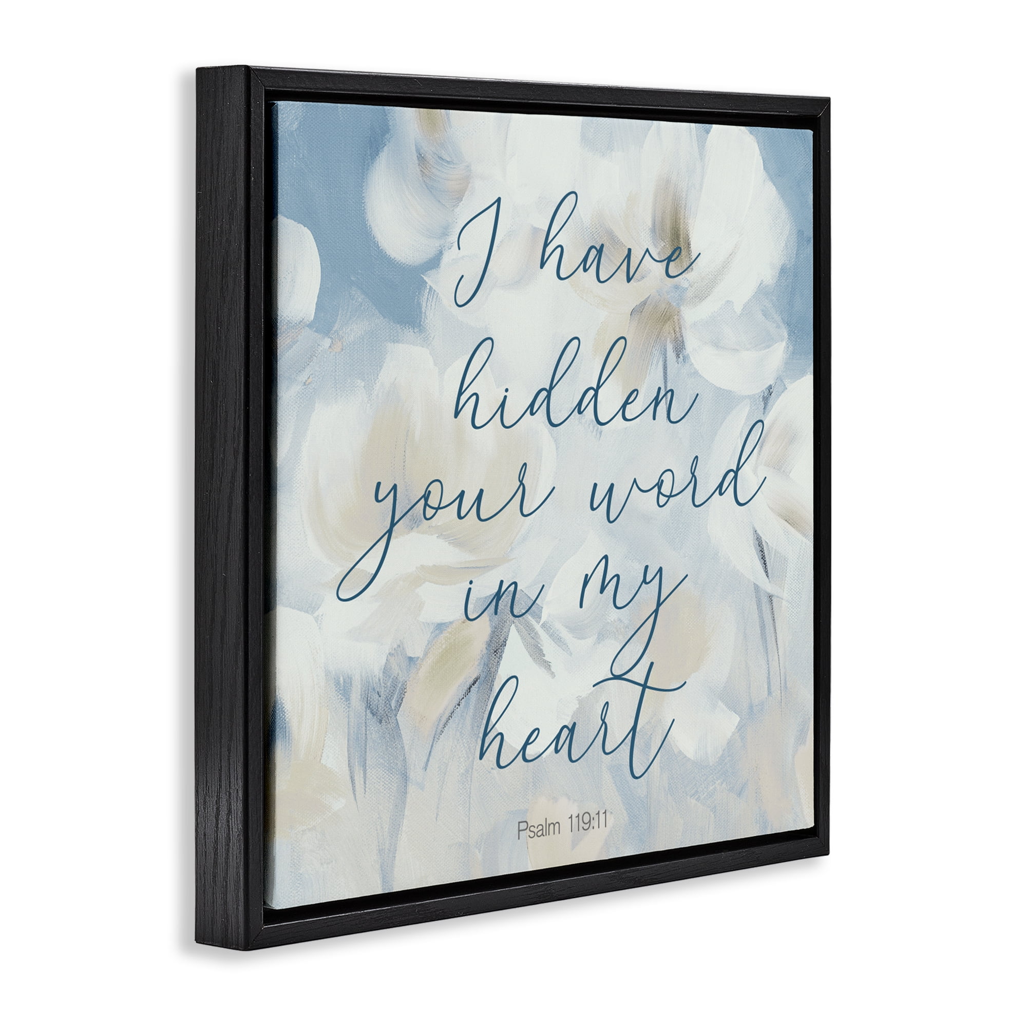 Stupell Industries Hidden Your Word In My Heart Black Framed Floater Canvas Wall Art, design by Lanie Loreth