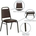 thumbnail image 4 of LLToo Trapezoidal Back Fabric Upholstered Stackable Banquet Chair, Multipurpose Stacking Chair with Padded Seat and Back-Brown Vinyl/Copper Vein Frame, 4 of 12