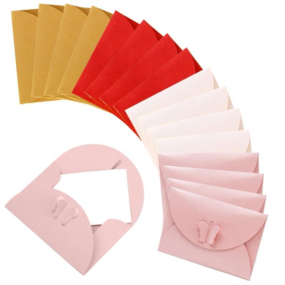 vlrwzc Mini Gift Card Envelopes 20pcs Handmade Seed Envelopes with Heart Clasp Kraft Paper Envelopes for Thank You Notes Gift Cards
