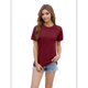 thumbnail image 1 of Camisetas de Corta con Encaje para Mujer, Estilo Ejecutivo, Color Rojo Vino, S, 1 of 9
