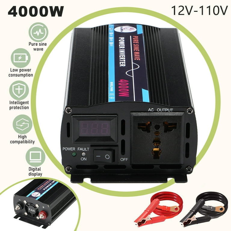1200W Power Inverter DC12 Volt to AC 120 Volt with 20A Solar Charge  Controller and Remote Control & USB Port for RV Truck Solar System :  : Electronics
