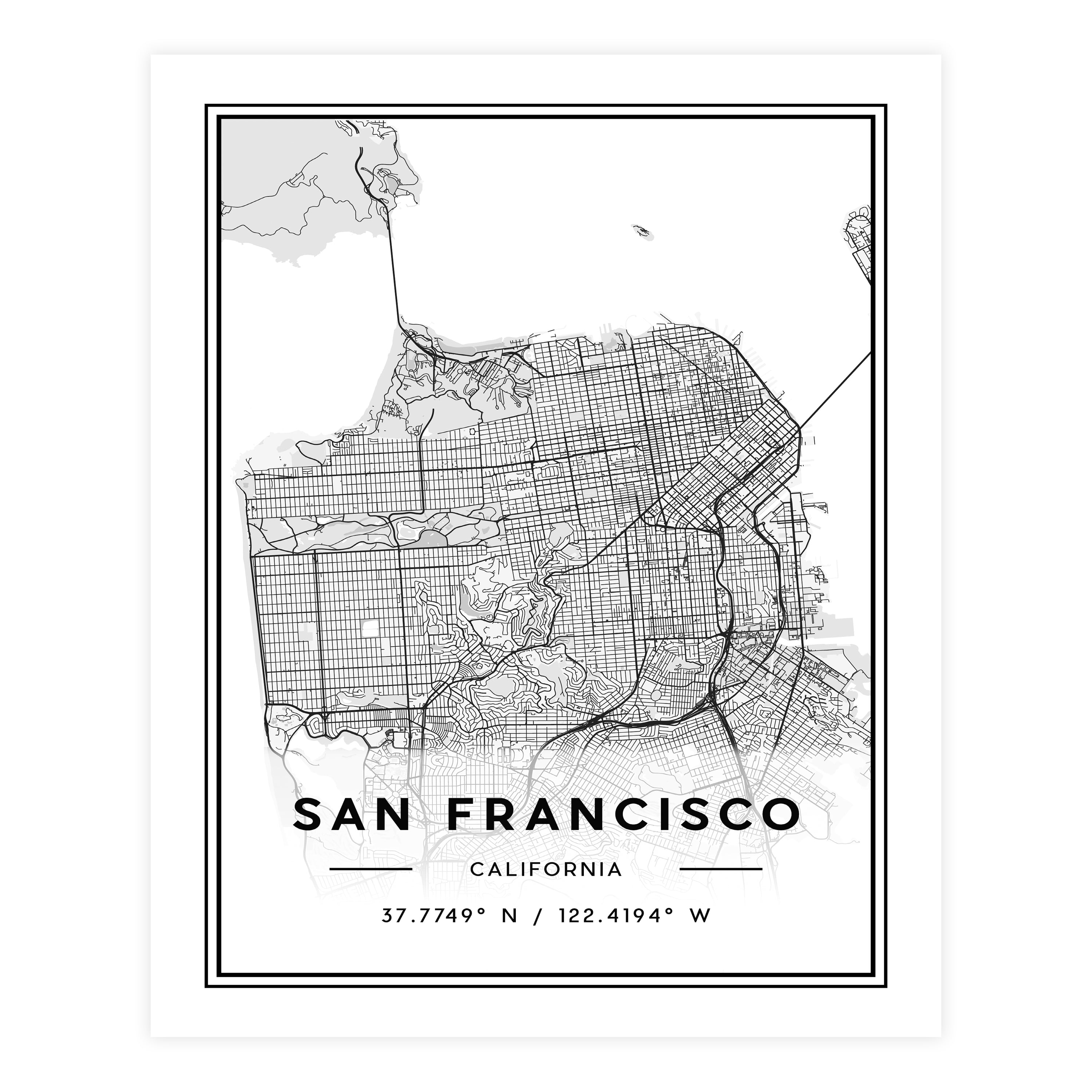 (2 pack) DesignOvation City Maps Unframed Art Prints 8” x 10” Set of 3 by Jake Goossen