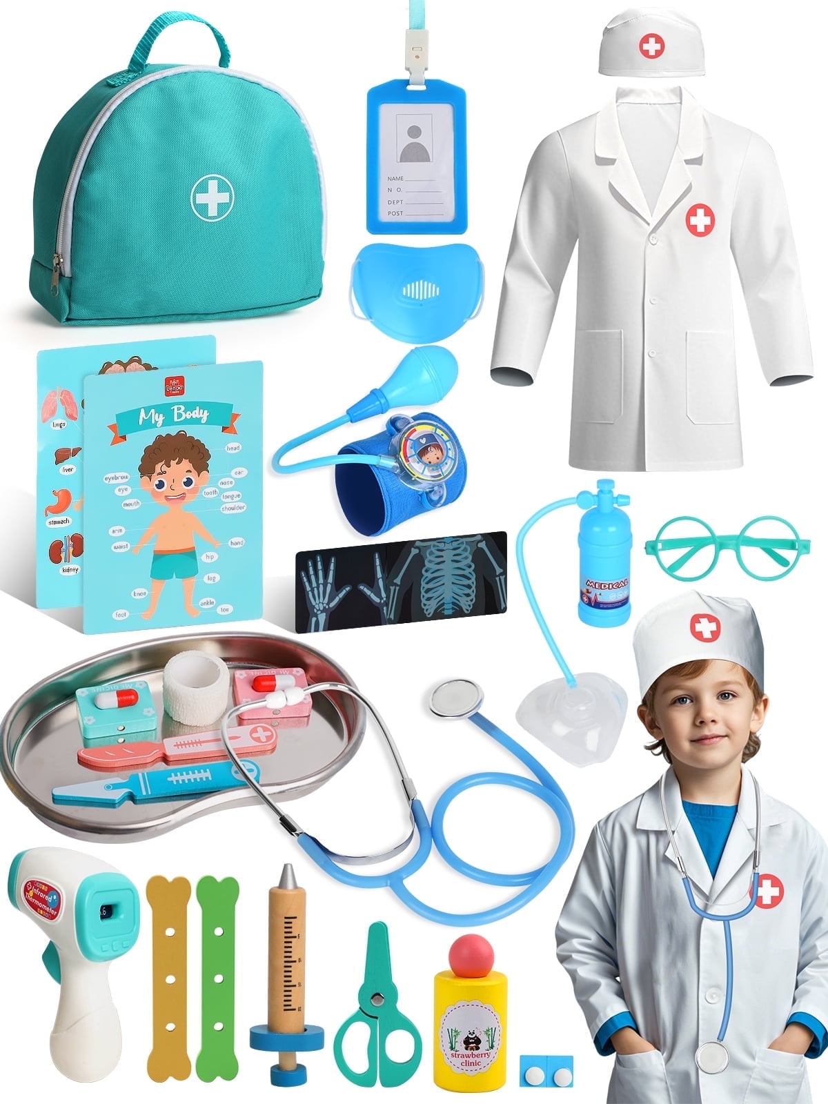 Lehoo Castle Wooden Doctor Kit with 36 Pieces photo 1
