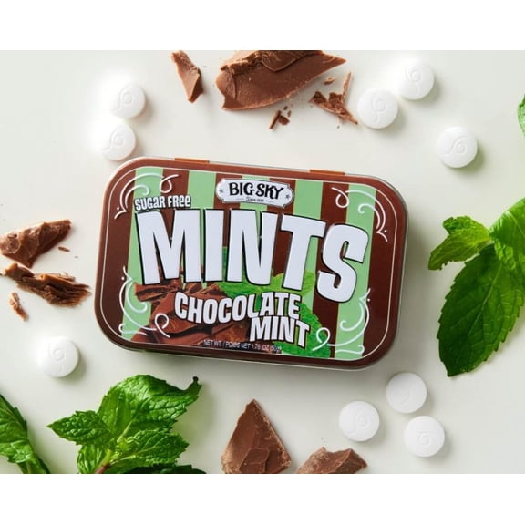 Big Sky Mints Chocolate Mint Sugarfree Gluten Free Kosher Certified 1.76 oz