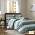 thumbnail image 3 of Madison Park Essentials Saben 9 Piece Comforter Set with Cotton Bed Sheets Aqua, 3 of 6