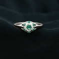 thumbnail image 3 of Rosec Jewels Vintage Inspired Emerald Ring for Women (0.50 CT, AAA Quality), 10K White Gold, US 11.00, 3 of 5