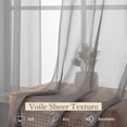 thumbnail image 6 of OVZME Charcoal Grey Sheer Curtain 2 Panels 84 Inch Length, Rod Pocket Voile Window Drapes for Living Room Bedroom, Each 52x84 Inch, 6 of 9