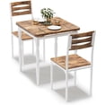thumbnail image 2 of 2-person dining mesa set 3-piece compact mesa y sillas con ergonomic seating ideal para para small kitchens y apartments (blanca & brown), 2 of 6