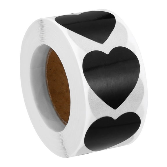 Uxcell Colored Heart Stickers, Color Coding Labels for Inventory Office Black
