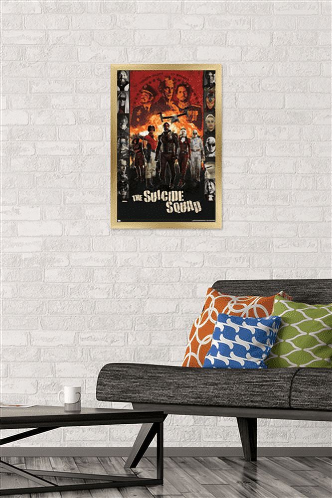DC Comics Movie The Suicide Squad - Battle Group Wall Poster, 14.725" x 22.375", Framed