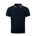 thumbnail image 6 of ZRBYWB Men's Fashion Polo Shirts Male Casual Button Down Solid Color Plus Size Striped Shirt Short Sleeve Shirt Mens Blouse Summer, 6 of 8