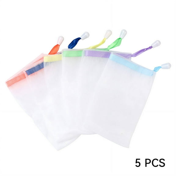 ACDANC 5Pcs Soap Bag,Drawstring Bar Soap Pouch,Skin-Friendly Cleansing Bar Soap Holder