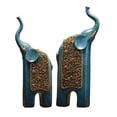 thumbnail image 1 of tamizeot 2x Statues d'Éléphants Décorations Figurines en Résine Chanceuses Feng Crafts Shui, 1 of 6