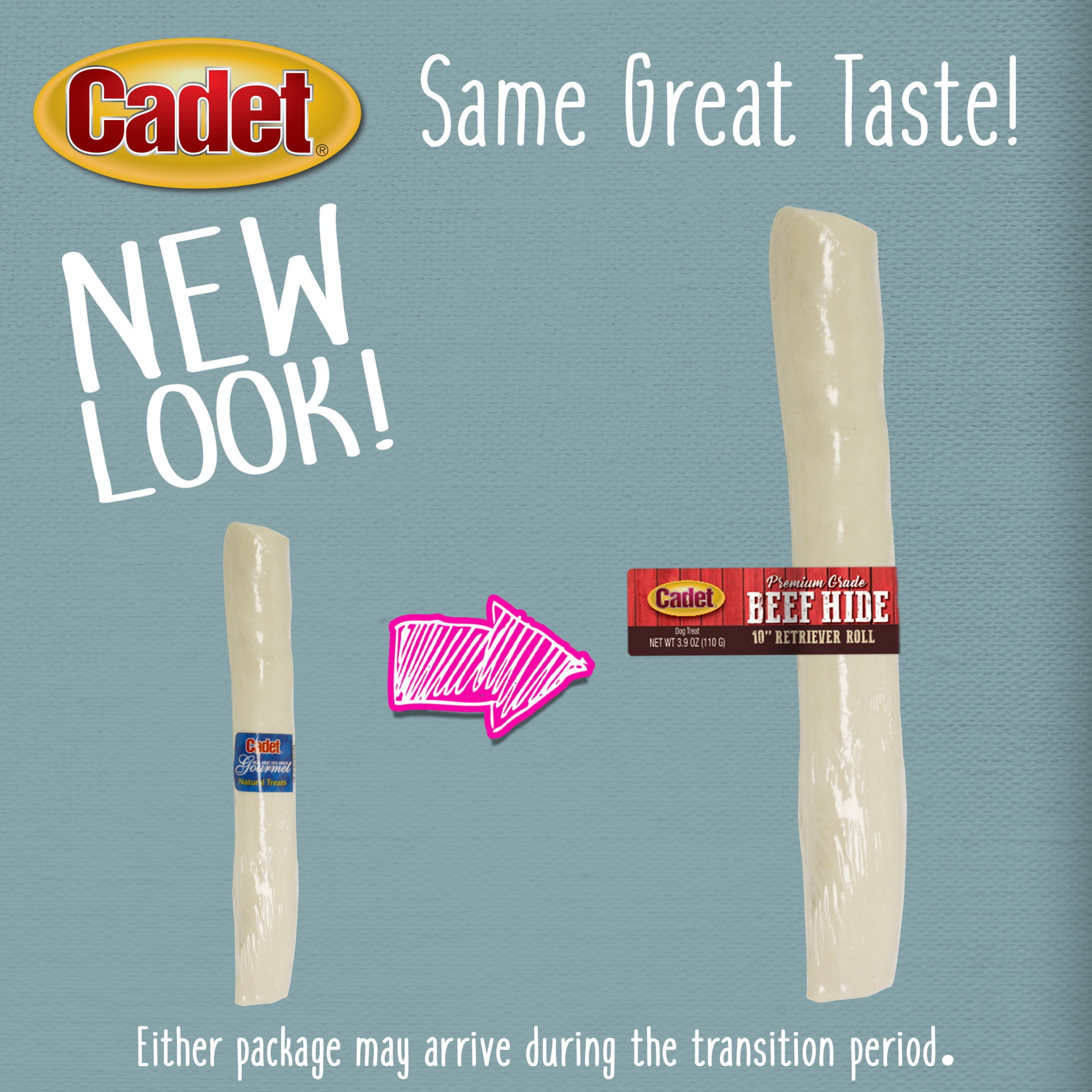 Cadet Rawhide Retriever Rolls Dog Bones for Large Dogs, Single Ingredient Dog Treats, 10 Inch, 1 Count